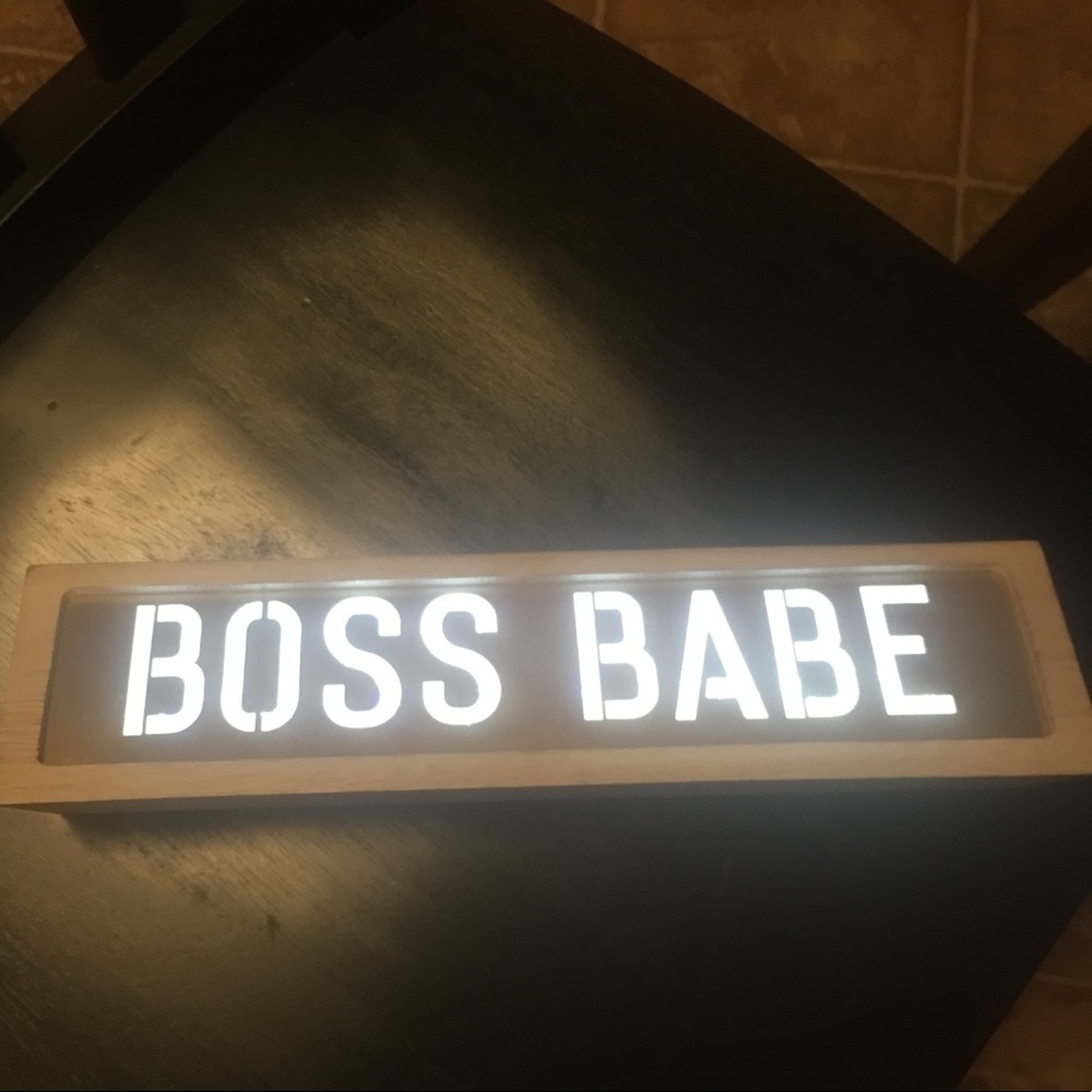 COPY - LED Boss Babe Light box office decor